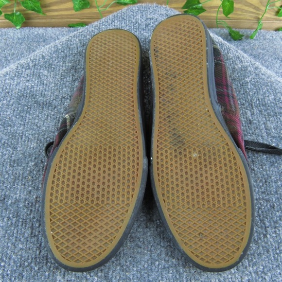 VANS Plaid Men Sneaker Shoes Red Fabric Lace Up Size‎ 7.5 Medium - Picture 8 of 10